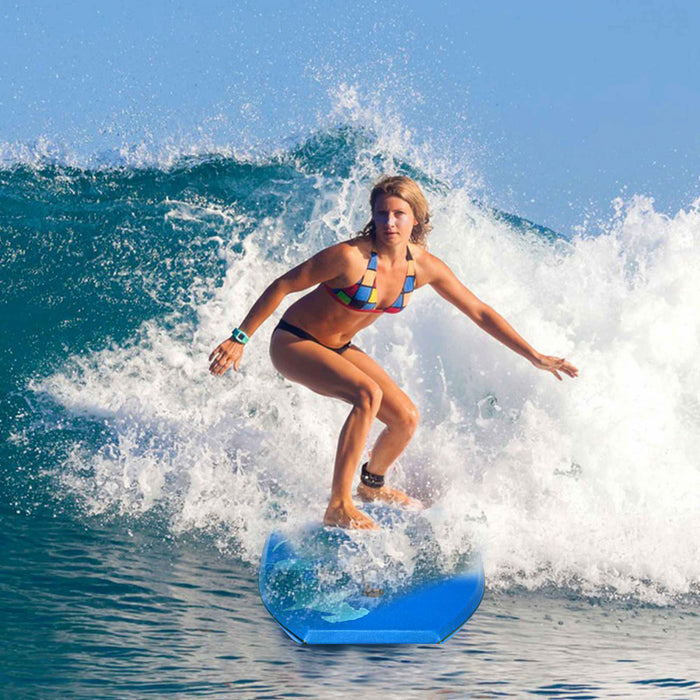 Planche De Bodyboard Surf 37 Pouces (93 X 48 X 6 Cm) Avec Sangle De 93 Cm Et Motif Requin Bleu Pour Debutant Enfant Adulte Xpe+hdpe 0.7kg