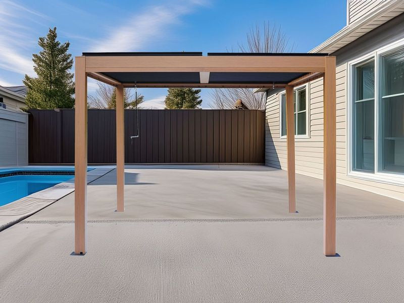 Vikos 10 X10 Pergola En Aluminium Finition Bois