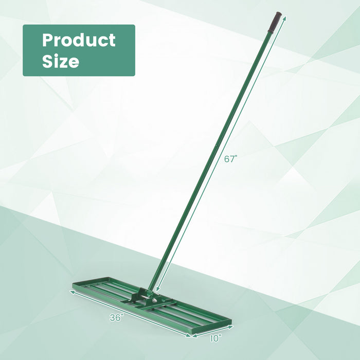 Costway Pelouse Nivelage Rake 36 \"x 10\" Outil De Pelouse De Niveau Pour Jardin Arriere-cour / Pelouse