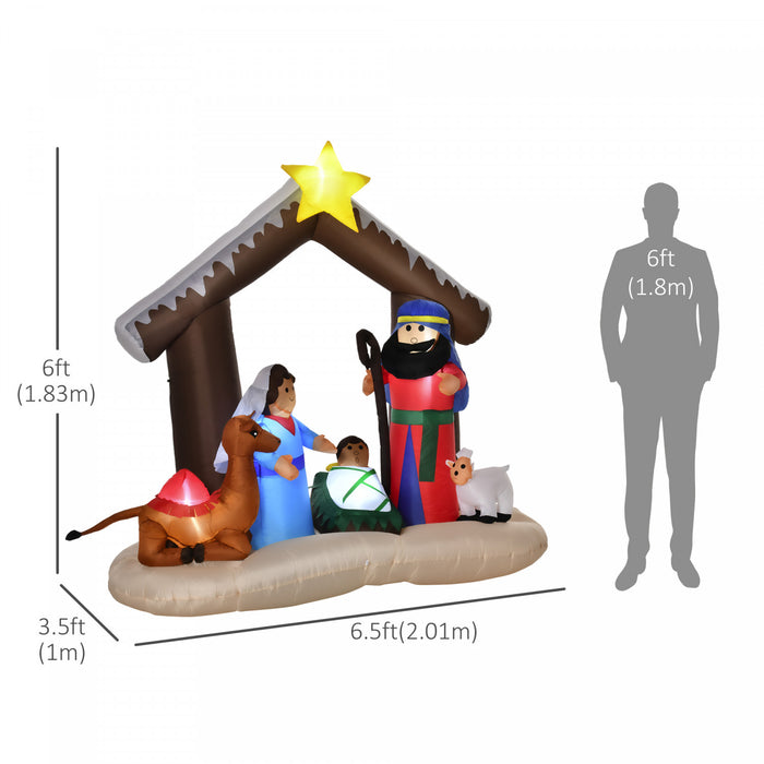 Homcom Arche De Noel Gonflable Multicolore