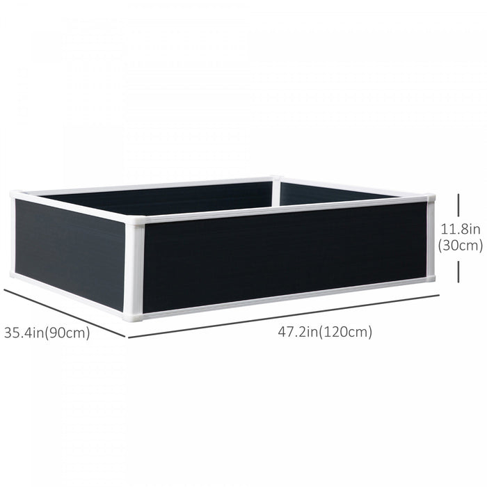 Outsunny - Jardiniere Surelevee De 47.2\" L X 35.4\" L X 11.8\" H, Bac A Plantes, Jardiniere Hors Sol Pour Fleurs, Herbes, Legumes, Gris Fonce.