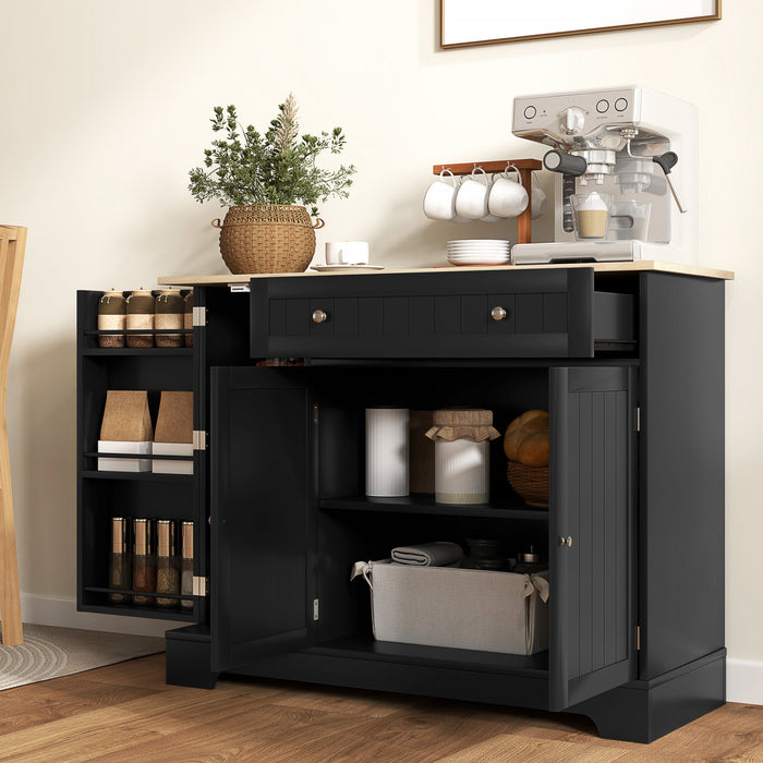 HOMCOM Buffet 41\" avec tiroir de rangement et etagere reglable, noir