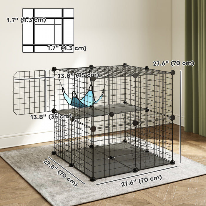PawHut Enclos pour Chat 2 Niveaux, Design DIY
