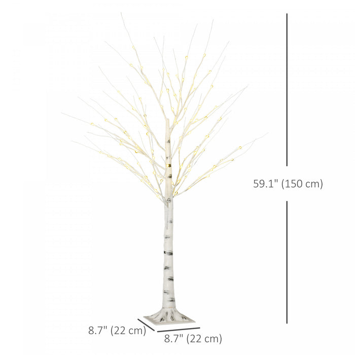 Homcom Bouleau Blanc Artificiel De 5ft Pour Exterieur Interieur