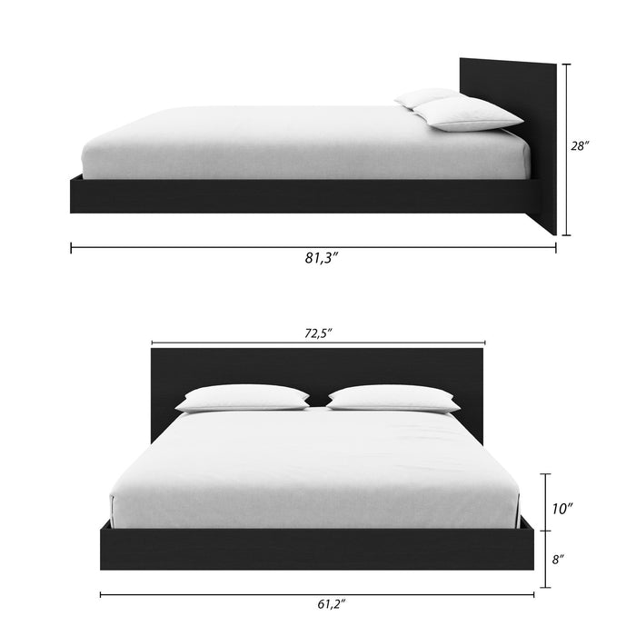 Lit plateforme bas Satori avec tete de lit Queen
