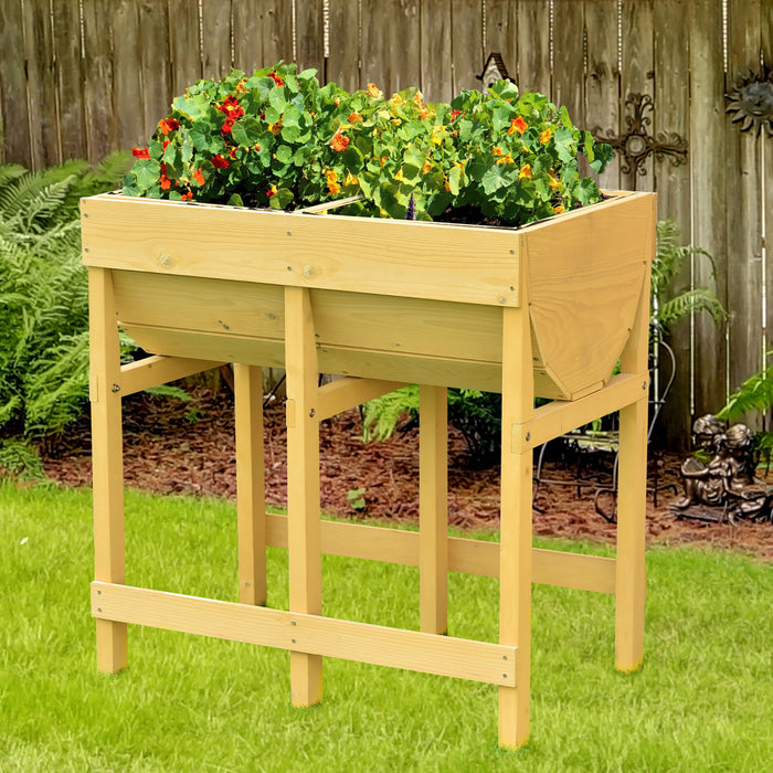 Costway Table De Culture Jardiniere Sur Pieds Jardiniere En Bois Jardiniere Surelevee En Sapin 70 X 44,5 X 72 Cm Potager Sur Pied En Bois Jaune