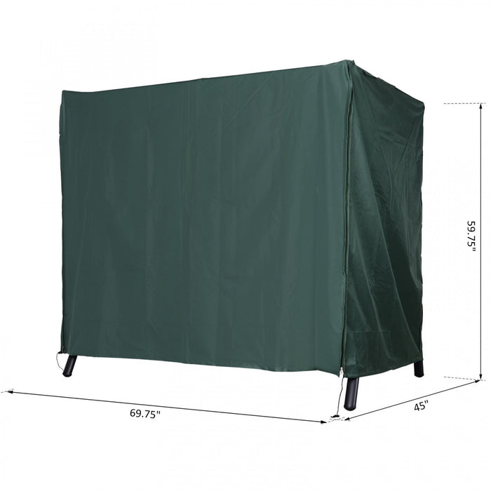 Couverture De Grande Balancoire De Patio Outsunny Protecteur De Meubles De Jardin D'exterieur Vent Uv Eau Vert