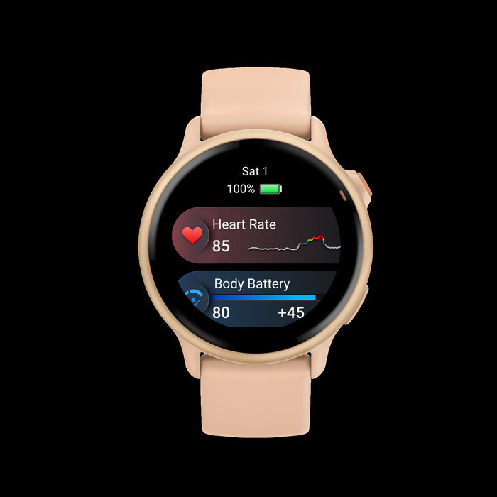 Montre intelligente Garmin Vivoactive 6 Pink Dawn - Suivi de style de vie, rapport matinal, suivi de meditation, sante des femmes, messagerie sur le poignet