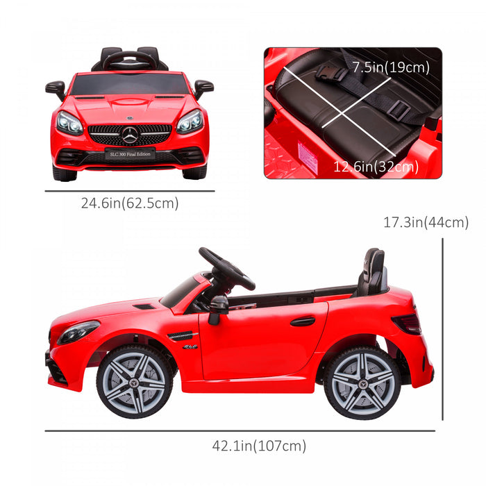 Aosom Voiture Electrique Pour Enfants 12 V Avec Telecommande Parentale, Voiture Jouet A Piles Avec Deux Moteurs, 2 Vitesses, Musique, Lumieres Led, Usb Et Roues De Suspension Pour 3 A 6 Ans, Rouge