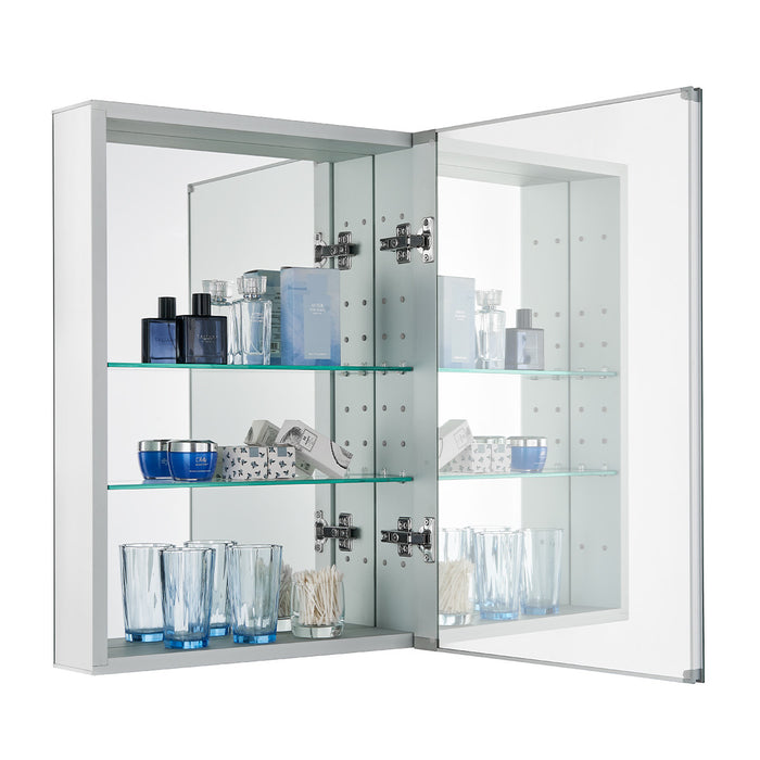 Armoire à pharmacie Stapik avec miroir - argentée
