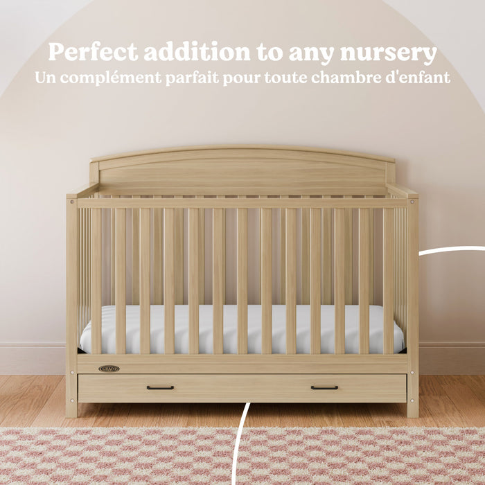 Graco Benton Lit de bebe convertible 5-en-1 avec tiroir - Bois clair