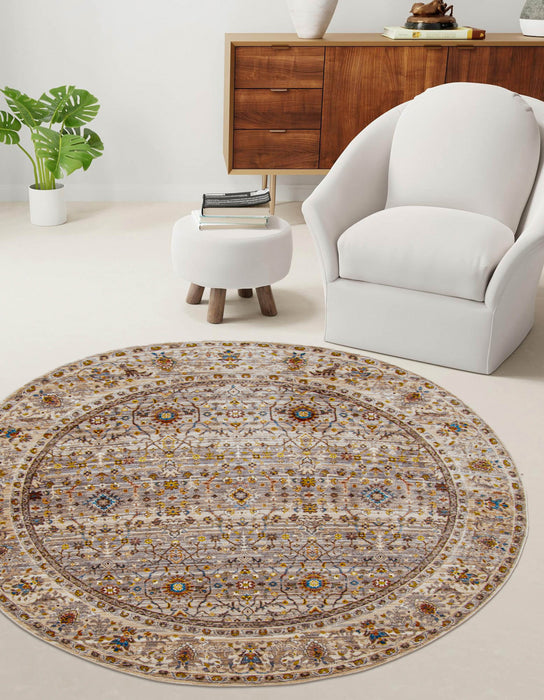 Tapis Traditionnel Zaina 5'0\" x 5'0\" en Gris