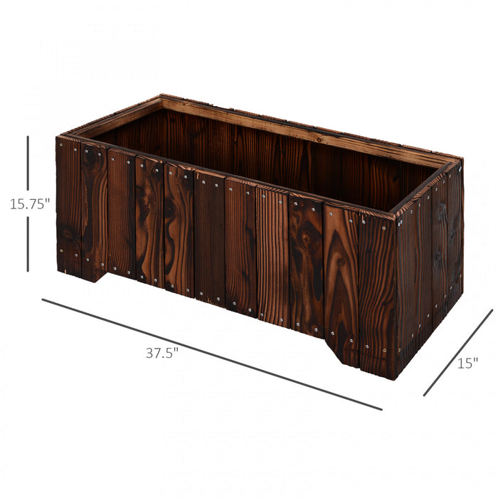 Outsunny 37,5\"x15\"x15,75\" Lit De Jardin Sureleve Lit De Jardin En Bois Jardiniere D'exterieur Boite Rectangulaire Boite De Jardiniere De Legumes Surelevee Boite De Culture Pour Le Jardinage Exterieur De Balcon De Terrasse De Patio