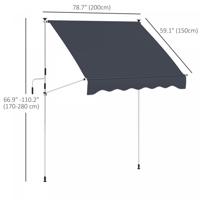 Outsunny 6.6'x5' Abri Solaire Retractable Manuel, Noir