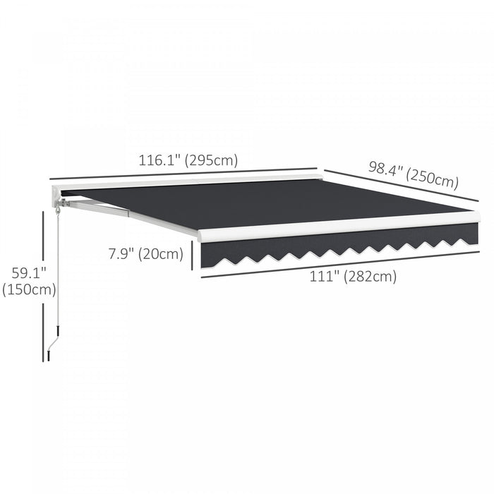 Outsunny Auvent Retractable Motorise 10' X 8' Avec Telecommande