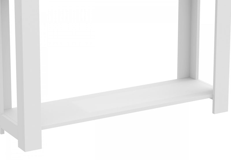 Console de 40 po avec 2 tiroirs et tablette - blanche 