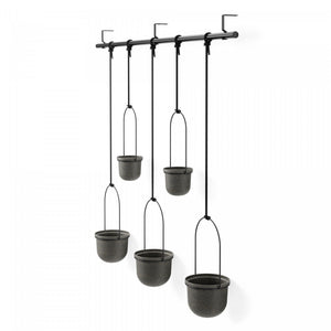 Jardinière suspendue Triflora de Umbra noire - ensemble de 5