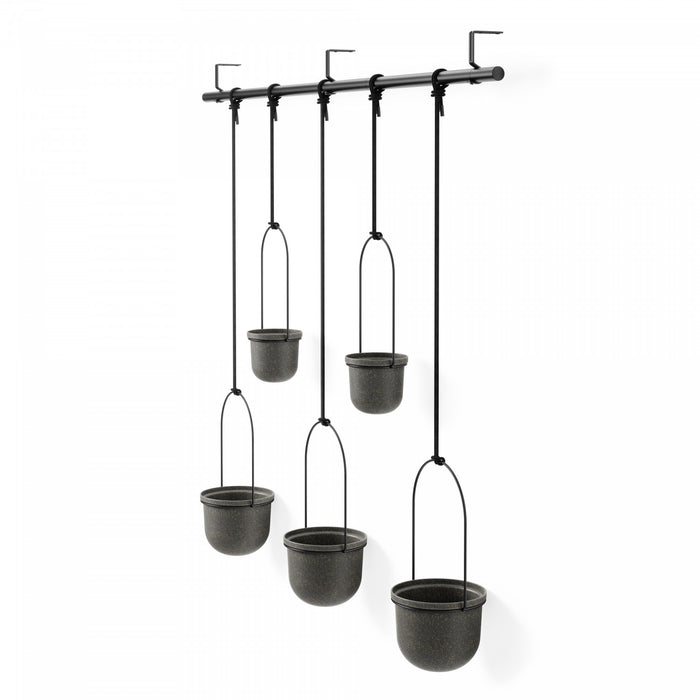 Jardinière suspendue Triflora de Umbra noire - ensemble de 5