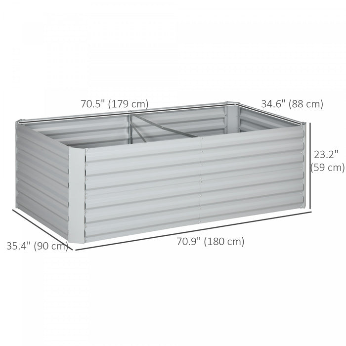 Outsunny Jardiniere surelevee en metal avec tiges renforcees, gris clair