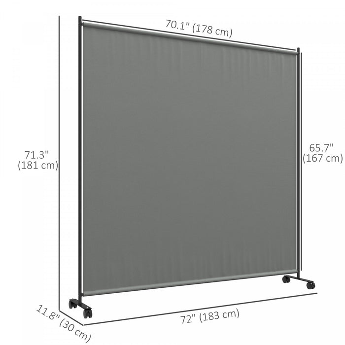Outsunny Separateur De Piece, Ecran De Confidentialite Roulant 6pi, Gris