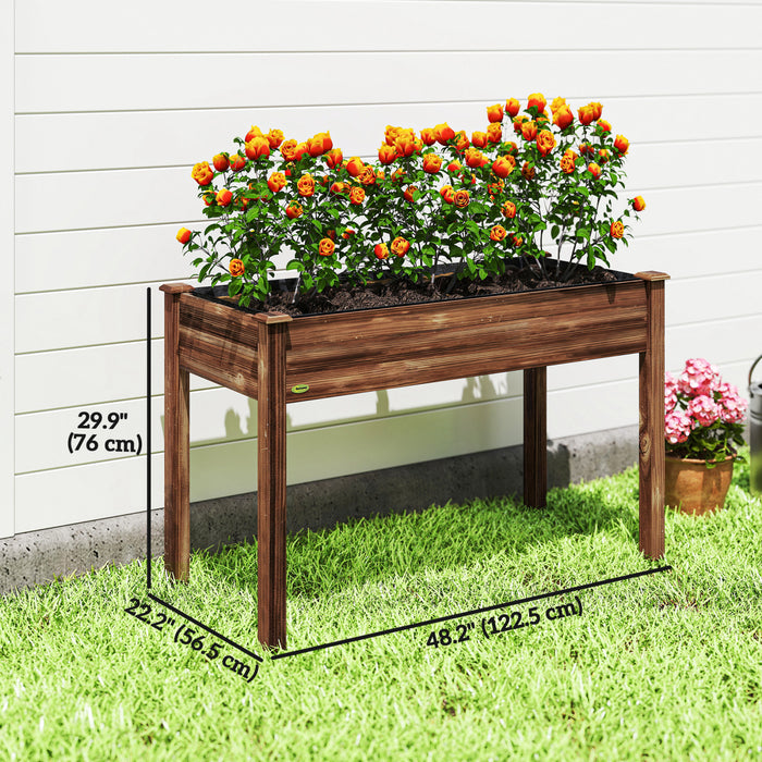 Outsunny Jardiniere surelevee 48\" x 22\" x 30\" pour terrasse en bois