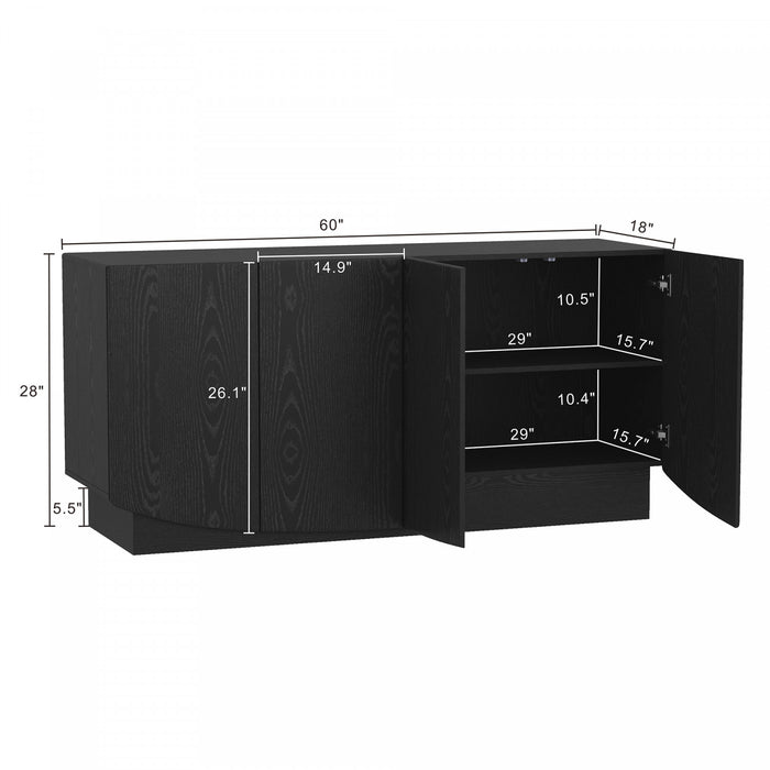 Buffet contemporain Ardea 60\" en noir