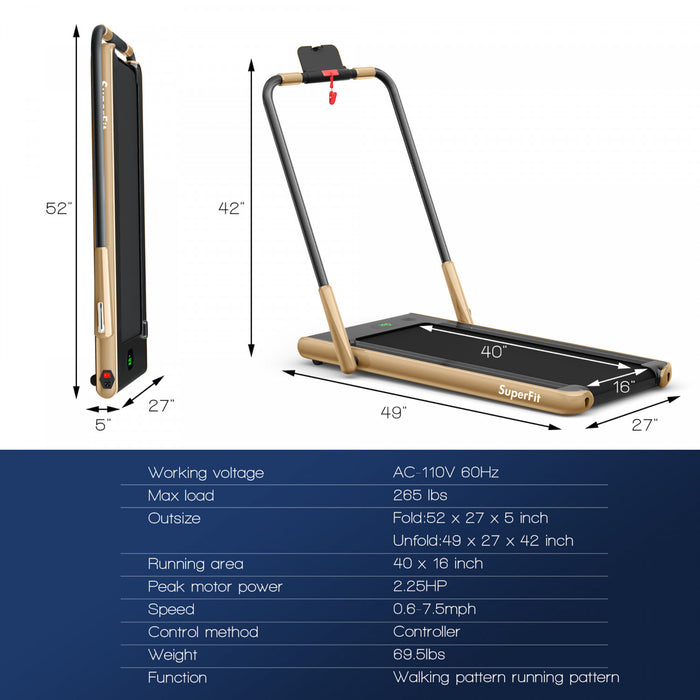 Tapis De Course Pliable 2,25cv Superfitavec Telecommande
