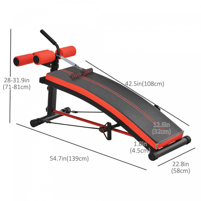 Soozier Banc D'entrainement Entraineur Abdominal Multifonction Avec Bandes D'entrainement Fitness Acier Noir