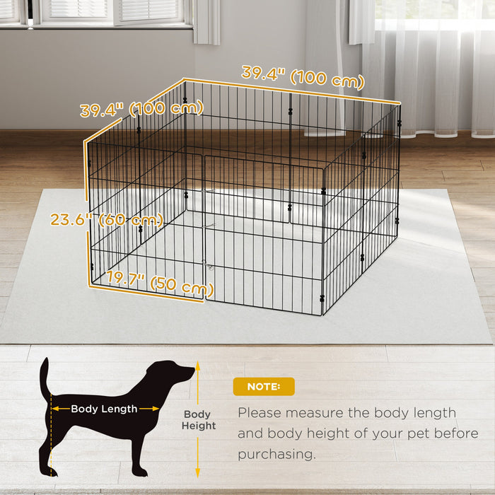 Parc pour Chiens Pliable en Metal Extensible, 8 Panneaux pour Petits Chiens