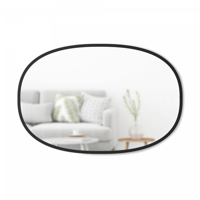 Miroir mural ovale Hub de Umbra de 24 po x 36 po - noir