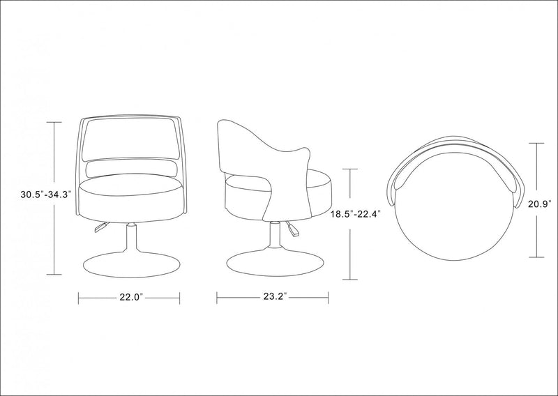 Fauteuil pivotant moderne de salon en cuir vegetalien blanc - Lot de 2