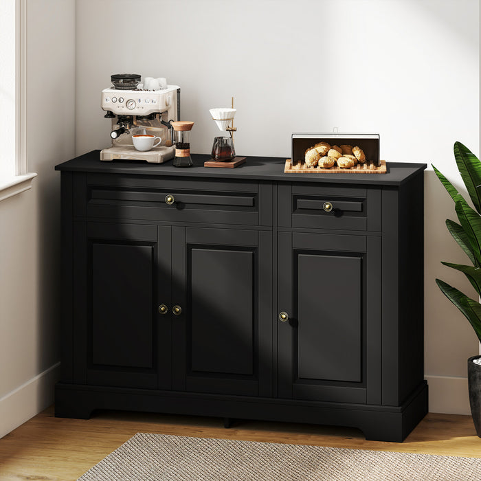 HOMCOM Buffet Meuble de Cuisine Moderne 2 Tiroirs etageres Reglables