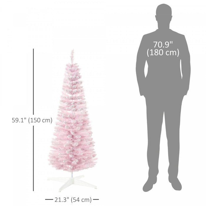 Homcom Arbre De Noel Artificiel Crayon Avec Branches Floquees De Neige
