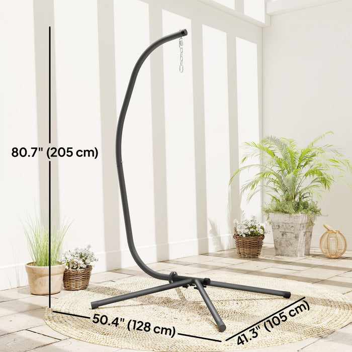 Outsunny Support pour Chaise Suspendue Œuf, Robuste, Noir