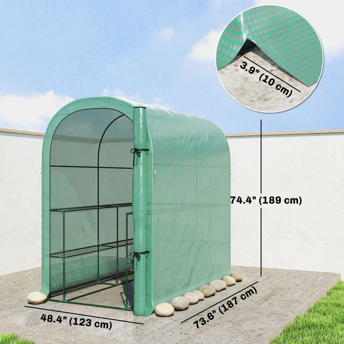 Outsunny Serre Exterieure avec Etageres, vert