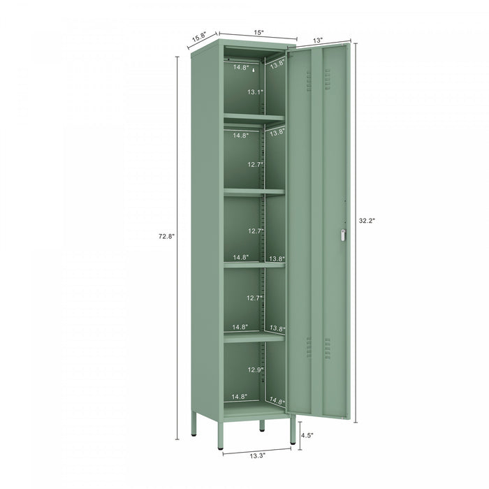 Armoire de rangement moderne Naomi 15\" en metal, vert sauge
