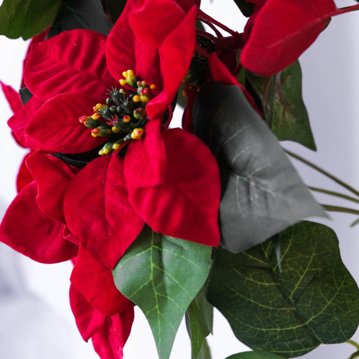 Arbre poinsettia de table rouge de 22 po