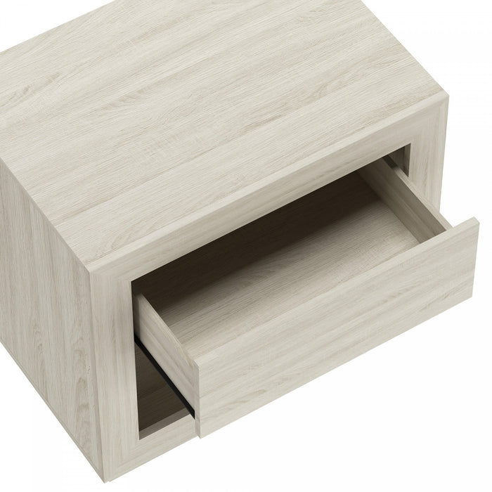 Table de nuit contemporaine Soren 26\" en chene blanchi (1 tiroir)