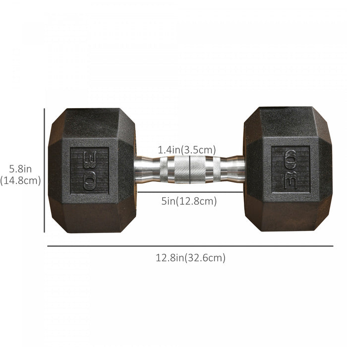 Ensemble d'halteres en caoutchouc Soozier 2 x 30 livres, halteres de main pour l'entrainement physique