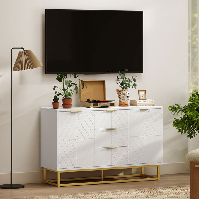 HOMCOM Armoire 3 Tiroirs Buffet Salle a Manger Salon