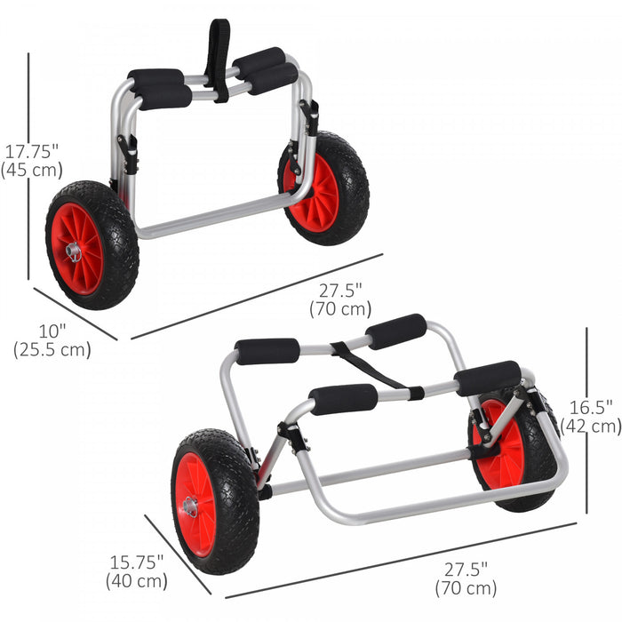 Chariot De Kayak Soozier 198lbs, Remorque De Transport De Porte-kayak Pliable, Argent
