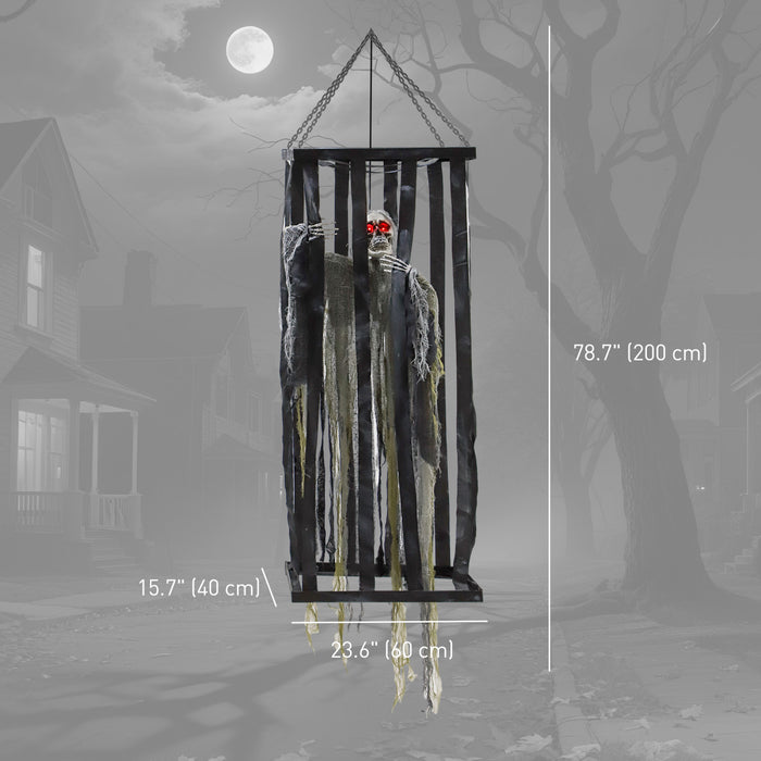 Outsunny Decoration D'halloween Animee, Squelette Faucheur Animatronique