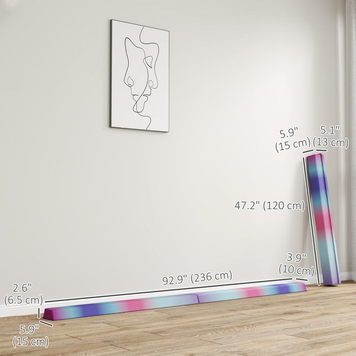 Soozier Poutre D'equilibre De Gymnastique Pliable De 7,7 Pi, Multicolore