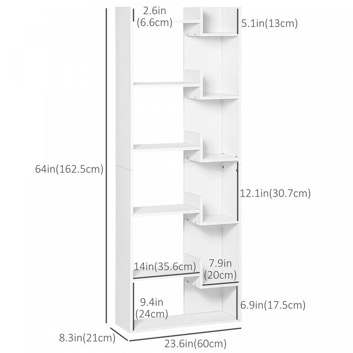 HOMCOM Bibliotheque Bois 6 Etageres Dos Ferme Decoration