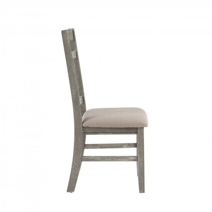 Chaise de salle à manger Turino en tissu gris vieilli - ensemble de 2