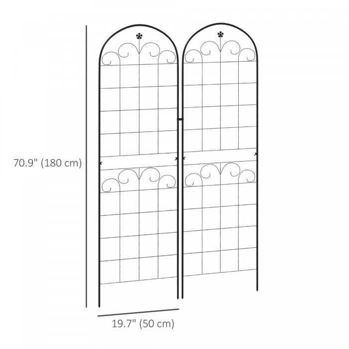 Outsunny Treillis De Jardin Pour Plantes Grimpantes, 2 Pcs