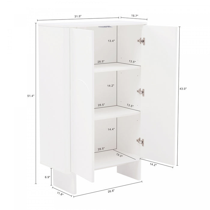 Armoire d’appoint moderne Ella 32\" en blanc