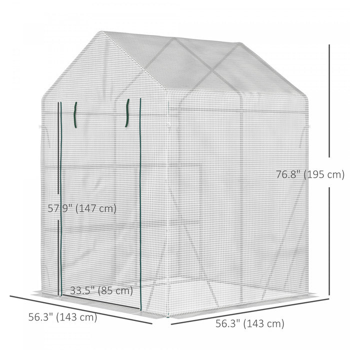 Outsunny Serre Pour L'exterieur, Serre Portable Avec Etagere A 2 Niveaux