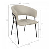 Slate Contemporary Modern Vegan Leather Metal Armchair in Stone Gray - Set of 2 | Fauteuil contemporain moderne en cuir vegetalien avec accoudoirs en metal, coloris gris pierre - Lot de 2