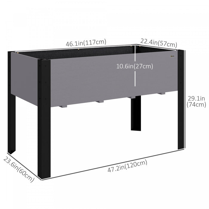 Outsunny Lit de jardin sureleve 47\"x24\"x29\", gris